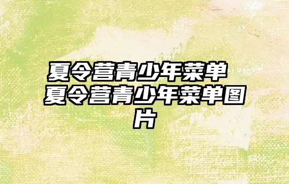 夏令營青少年菜單 夏令營青少年菜單圖片