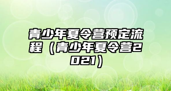 青少年夏令營預定流程（青少年夏令營2021）