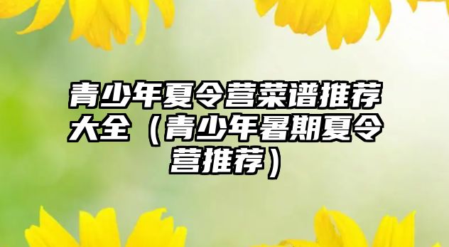 青少年夏令營菜譜推薦大全（青少年暑期夏令營推薦）