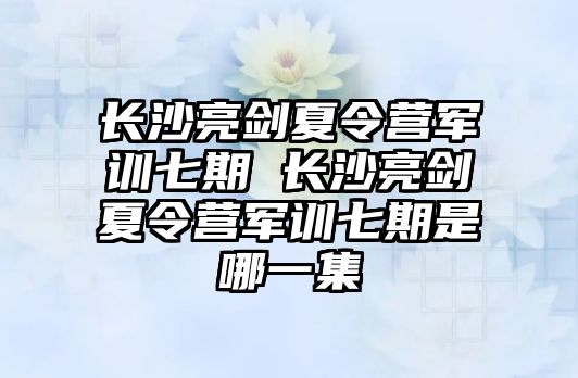 長沙亮劍夏令營軍訓七期 長沙亮劍夏令營軍訓七期是哪一集