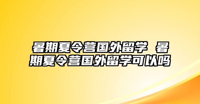 暑期夏令營(yíng)國(guó)外留學(xué) 暑期夏令營(yíng)國(guó)外留學(xué)可以嗎