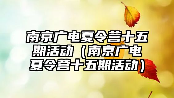 南京廣電夏令營十五期活動（南京廣電夏令營十五期活動）