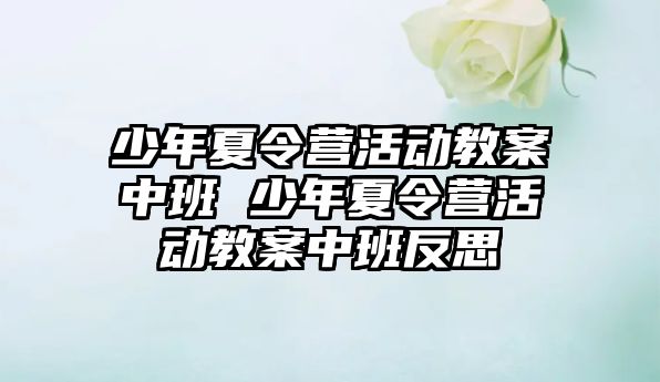 少年夏令營活動教案中班 少年夏令營活動教案中班反思