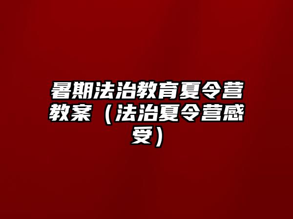 暑期法治教育夏令營教案（法治夏令營感受）