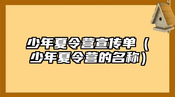 少年夏令營宣傳單（少年夏令營的名稱）