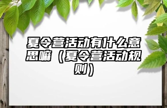 夏令營活動有什么意思嘛（夏令營活動規則）