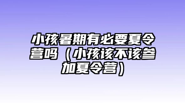 小孩暑期有必要夏令營嗎（小孩該不該參加夏令營）