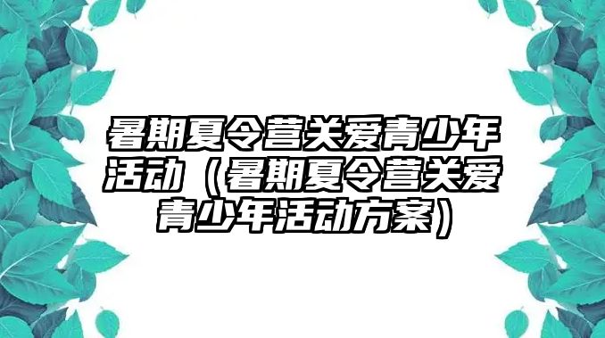 暑期夏令營關(guān)愛青少年活動（暑期夏令營關(guān)愛青少年活動方案）