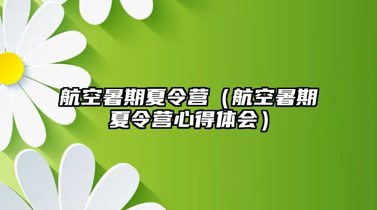 航空暑期夏令營（航空暑期夏令營心得體會）