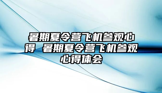 暑期夏令營飛機(jī)參觀心得 暑期夏令營飛機(jī)參觀心得體會(huì)