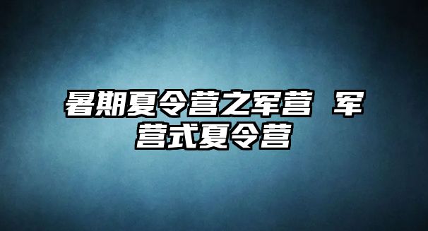 暑期夏令營之軍營 軍營式夏令營