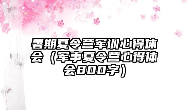 暑期夏令營軍訓心得體會（軍事夏令營心得體會800字）