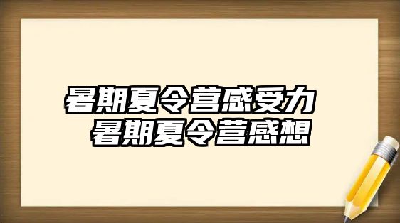 暑期夏令營感受力 暑期夏令營感想