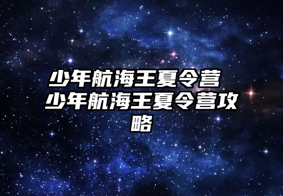 少年航海王夏令營 少年航海王夏令營攻略