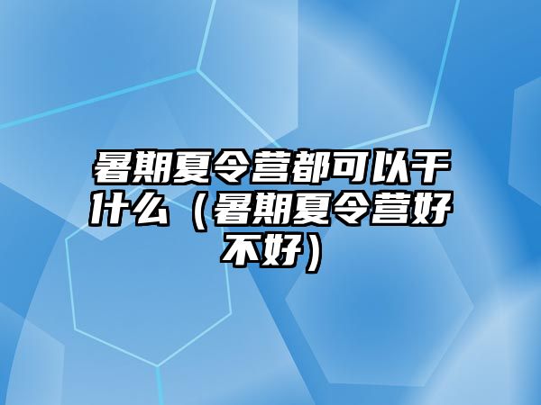 暑期夏令營都可以干什么（暑期夏令營好不好）