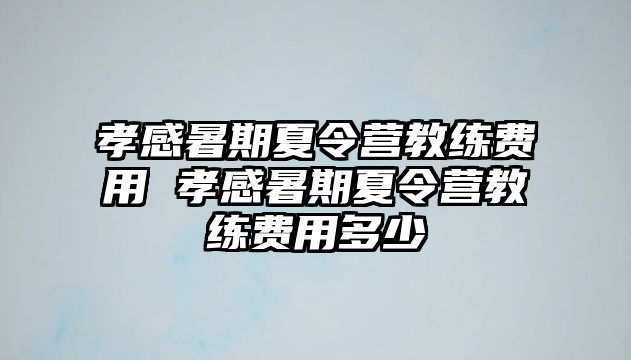 孝感暑期夏令營教練費(fèi)用 孝感暑期夏令營教練費(fèi)用多少