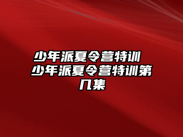 少年派夏令營特訓 少年派夏令營特訓第幾集