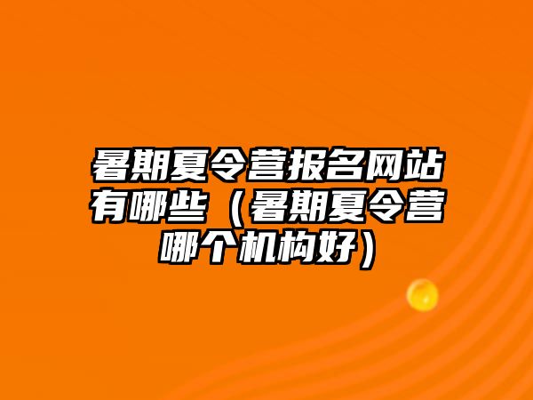 暑期夏令營報名網站有哪些（暑期夏令營哪個機構好）