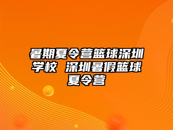 暑期夏令營籃球深圳學校 深圳暑假籃球夏令營