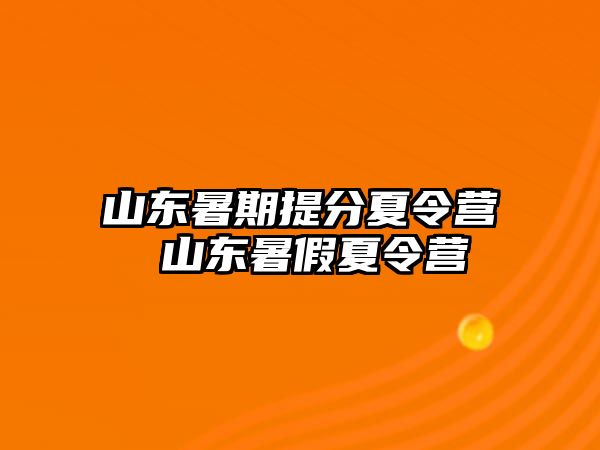 山東暑期提分夏令營 山東暑假夏令營