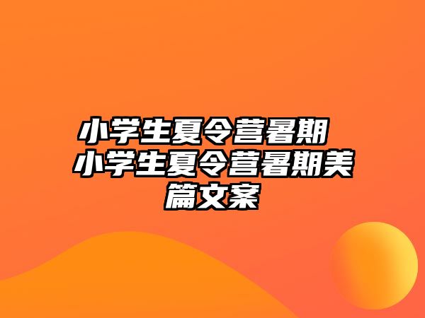 小學(xué)生夏令營(yíng)暑期 小學(xué)生夏令營(yíng)暑期美篇文案