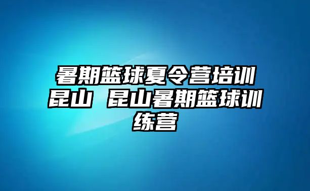 暑期籃球夏令營培訓昆山 昆山暑期籃球訓練營