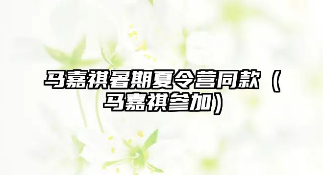 馬嘉祺暑期夏令營同款（馬嘉祺參加）