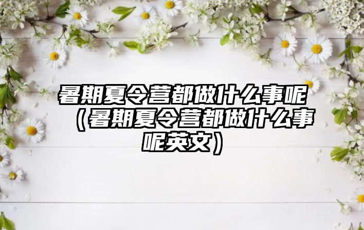 暑期夏令營都做什么事呢（暑期夏令營都做什么事呢英文）