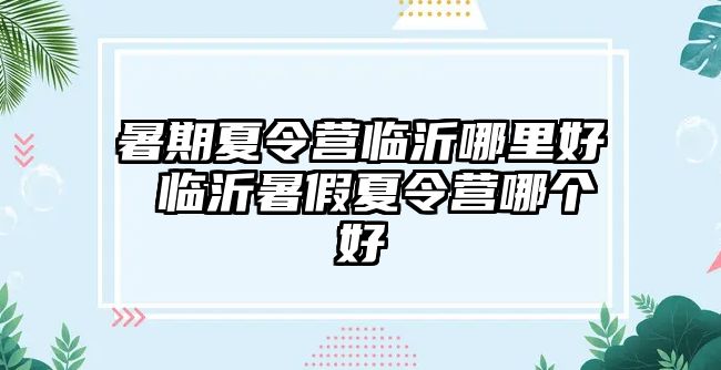 暑期夏令營臨沂哪里好 臨沂暑假夏令營哪個好