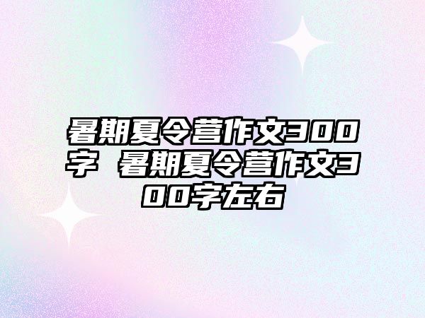 暑期夏令營(yíng)作文300字 暑期夏令營(yíng)作文300字左右