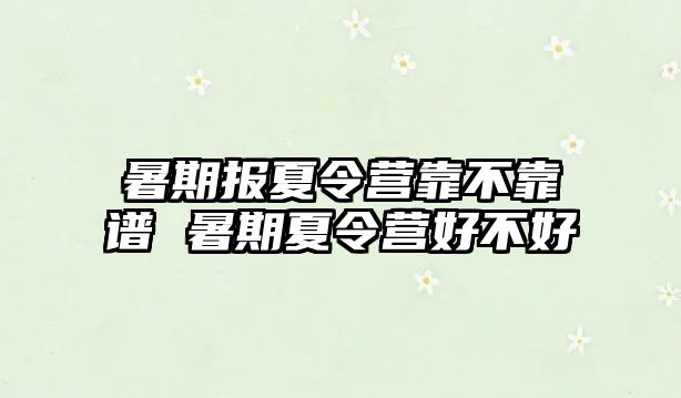 暑期報夏令營靠不靠譜 暑期夏令營好不好