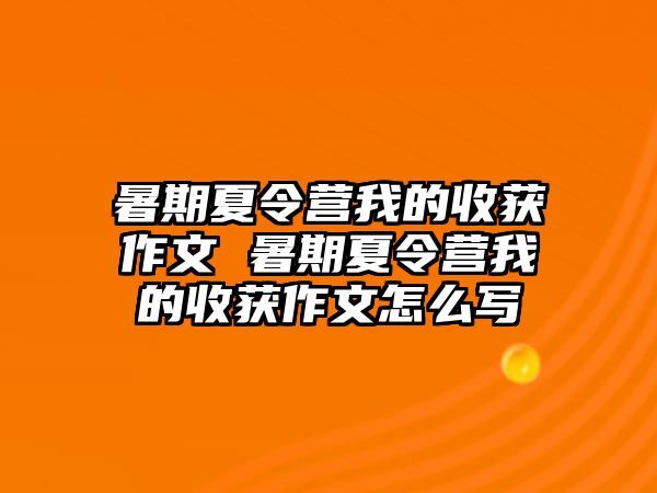 暑期夏令營我的收獲作文 暑期夏令營我的收獲作文怎么寫