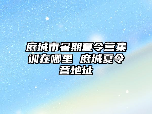 麻城市暑期夏令營集訓在哪里 麻城夏令營地址