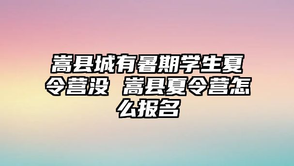 嵩縣城有暑期學生夏令營沒 嵩縣夏令營怎么報名