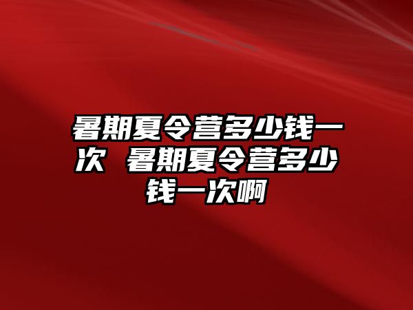 暑期夏令營多少錢一次 暑期夏令營多少錢一次啊