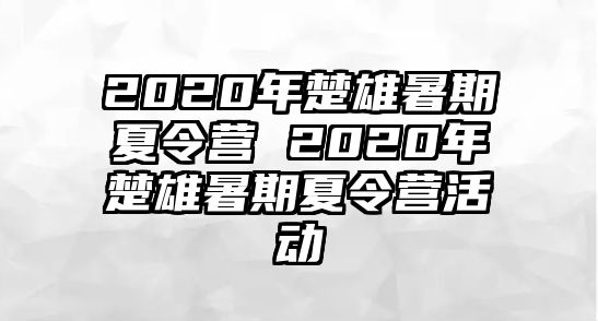 2020年楚雄暑期夏令營 2020年楚雄暑期夏令營活動