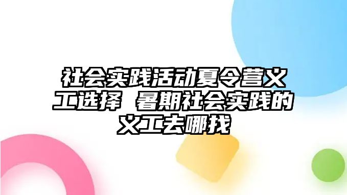 社會實踐活動夏令營義工選擇 暑期社會實踐的義工去哪找