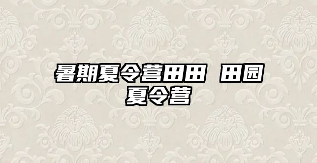 暑期夏令營田田 田園夏令營