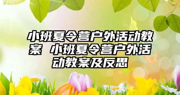 小班夏令營戶外活動教案 小班夏令營戶外活動教案及反思