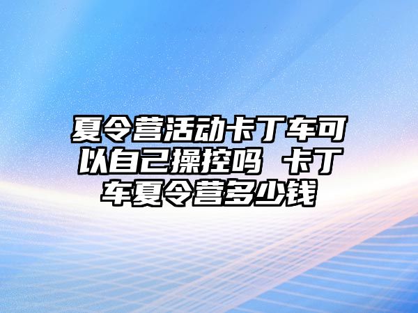 夏令營活動卡丁車可以自己操控嗎 卡丁車夏令營多少錢