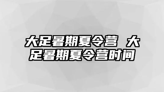 大足暑期夏令營 大足暑期夏令營時間