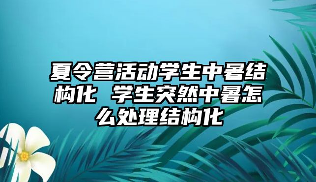 夏令營活動學生中暑結構化 學生突然中暑怎么處理結構化