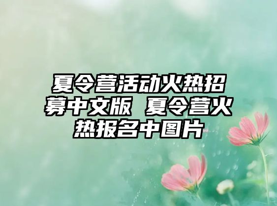 夏令營(yíng)活動(dòng)火熱招募中文版 夏令營(yíng)火熱報(bào)名中圖片