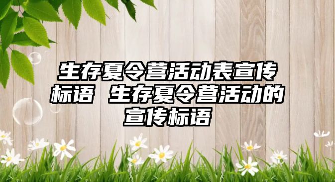 生存夏令營活動表宣傳標語 生存夏令營活動的宣傳標語