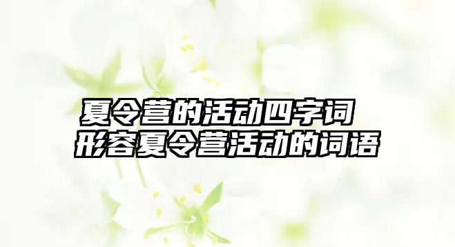 夏令營的活動四字詞 形容夏令營活動的詞語