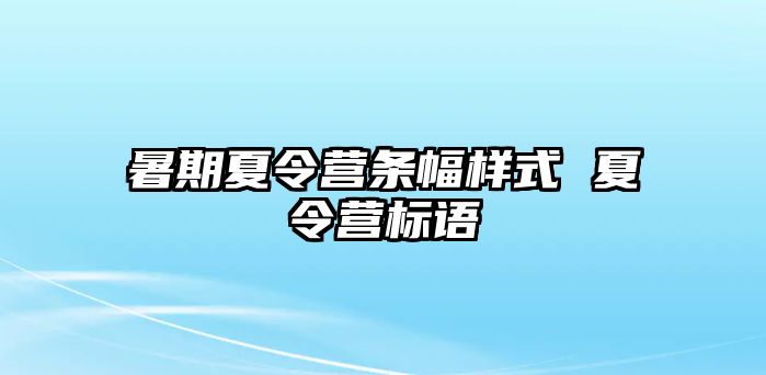 暑期夏令營條幅樣式 夏令營標(biāo)語