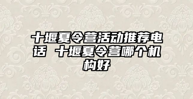 十堰夏令營活動推薦電話 十堰夏令營哪個機構好