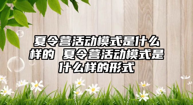 夏令營活動模式是什么樣的 夏令營活動模式是什么樣的形式