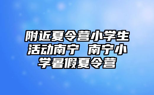 附近夏令營小學生活動南寧 南寧小學暑假夏令營