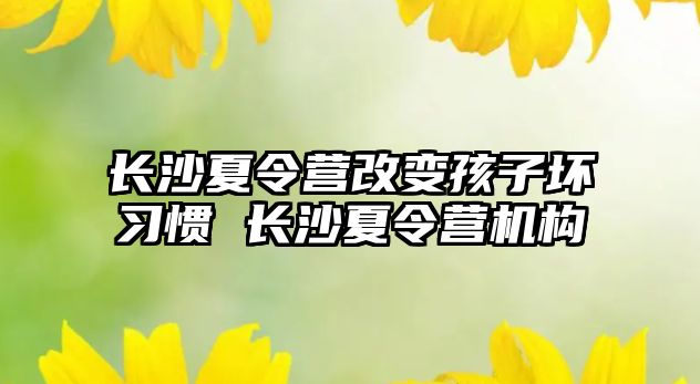 長沙夏令營改變孩子壞習慣 長沙夏令營機構